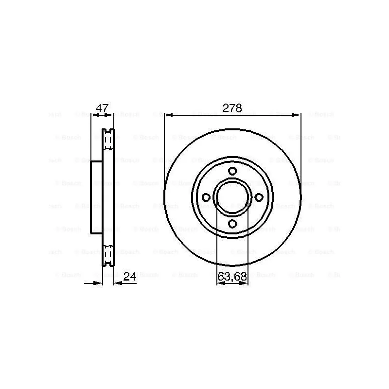 Jeu de 2 disques de frein avant BOSCH 0 986 478 427