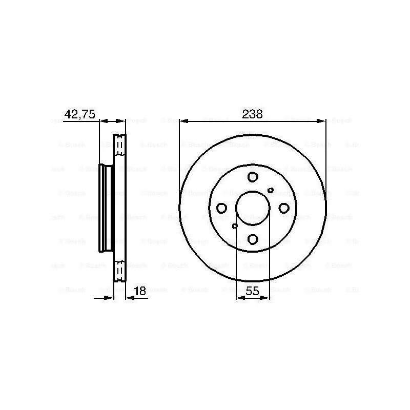 Jeu de 2 disques de frein avant BOSCH 0 986 478 438