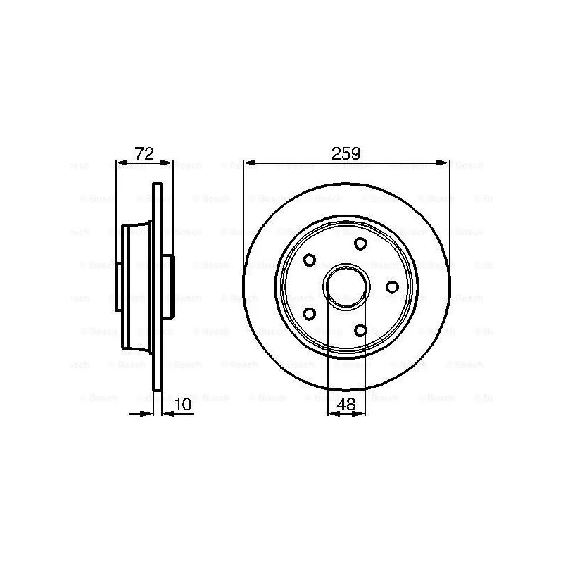 Jeu de 2 disques de frein arrière BOSCH 0 986 478 440