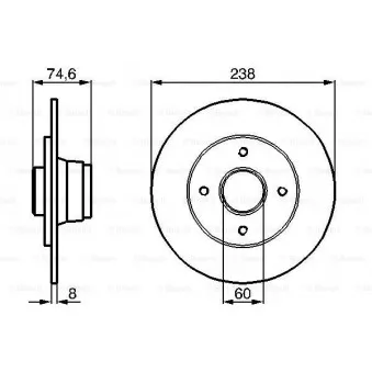 Jeu de 2 disques de frein arrière BOSCH 0 986 478 442