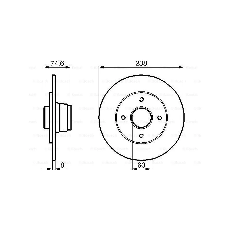 Jeu de 2 disques de frein arrière BOSCH 0 986 478 442