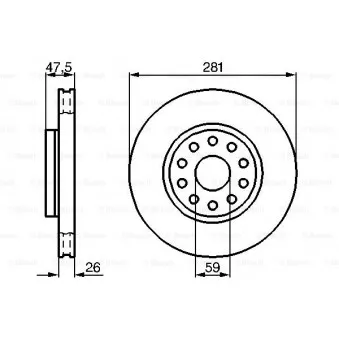 Jeu de 2 disques de frein avant BOSCH 0 986 478 460