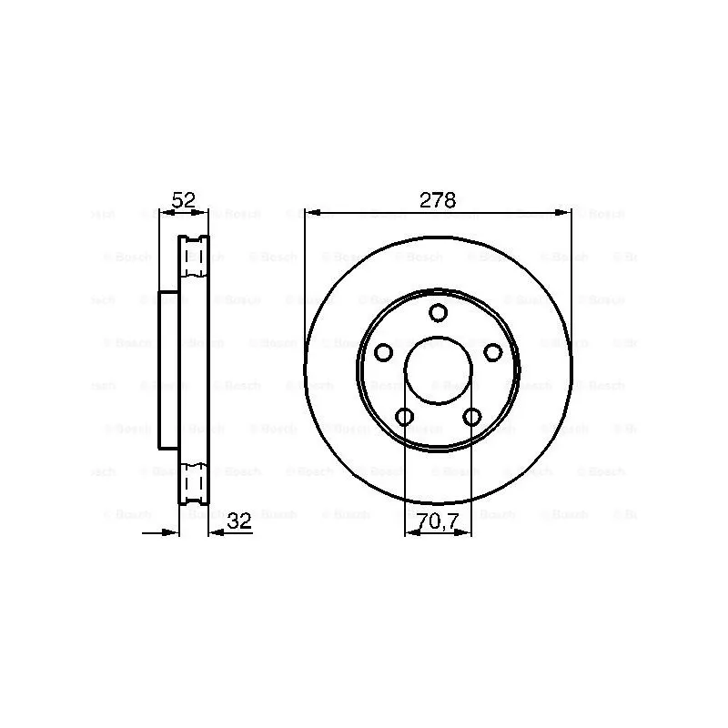 Jeu de 2 disques de frein avant BOSCH 0 986 478 486