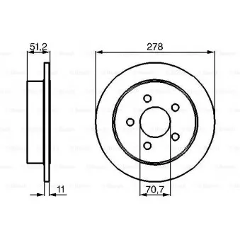 Jeu de 2 disques de frein arrière BOSCH 0 986 478 487