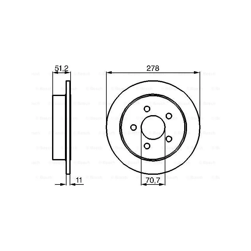 Jeu de 2 disques de frein arrière BOSCH 0 986 478 487