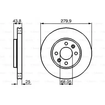 Jeu de 2 disques de frein avant BOSCH 0 986 478 505