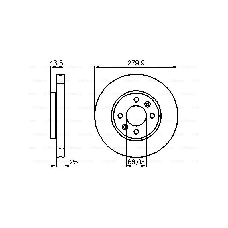 Jeu de 2 disques de frein avant BOSCH 0 986 478 505