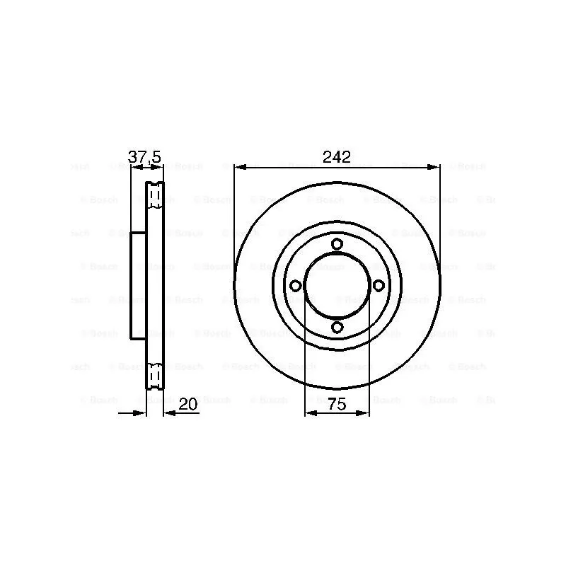Jeu de 2 disques de frein avant BOSCH 0 986 478 524