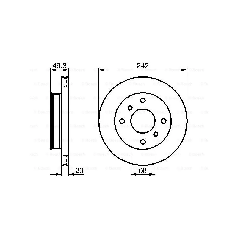 Jeu de 2 disques de frein avant BOSCH 0 986 478 534