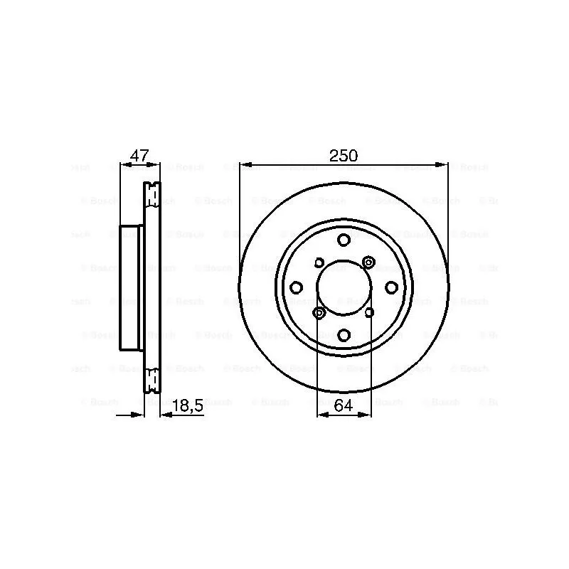 Jeu de 2 disques de frein avant BOSCH 0 986 478 540