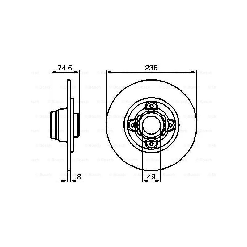 Jeu de 2 disques de frein arrière BOSCH 0 986 478 557