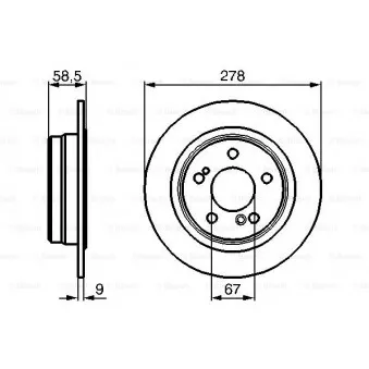 Jeu de 2 disques de frein arrière BOSCH 0 986 478 565