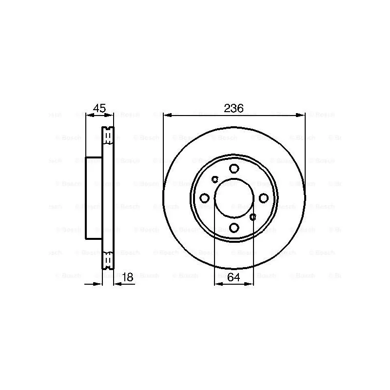 Jeu de 2 disques de frein avant BOSCH 0 986 478 572