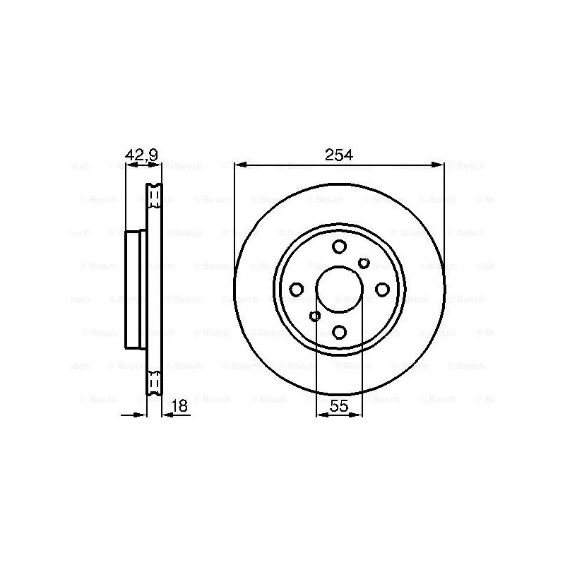 Jeu de 2 disques de frein avant BOSCH 0 986 478 585