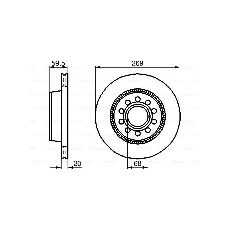 Jeu de 2 disques de frein arrière BOSCH 0 986 478 614