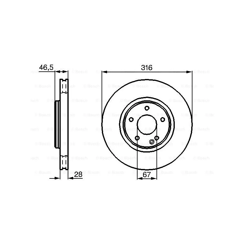 Jeu de 2 disques de frein avant BOSCH 0 986 478 625