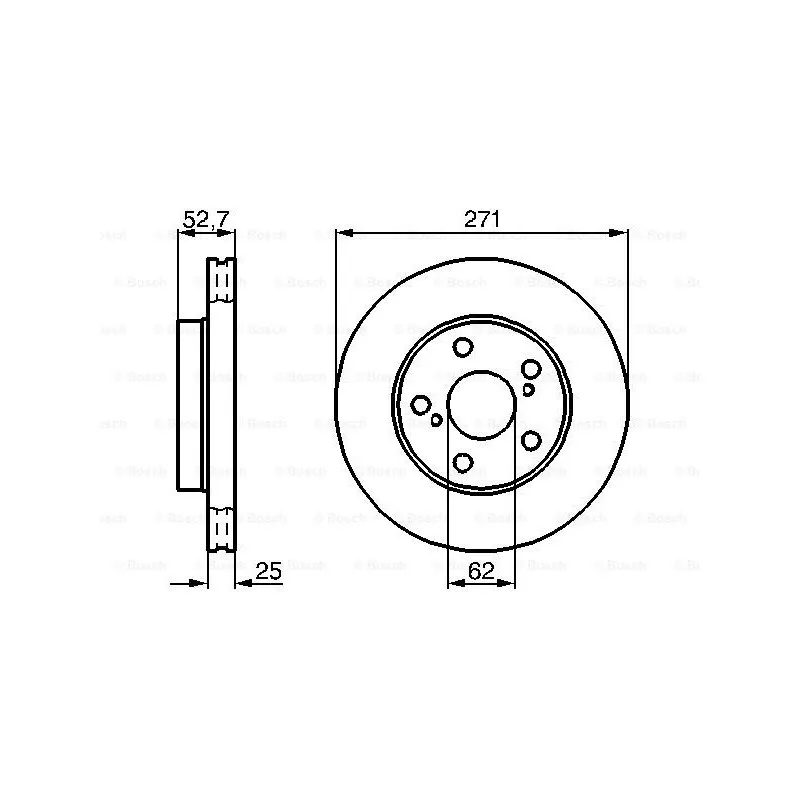 Jeu de 2 disques de frein avant BOSCH 0 986 478 631