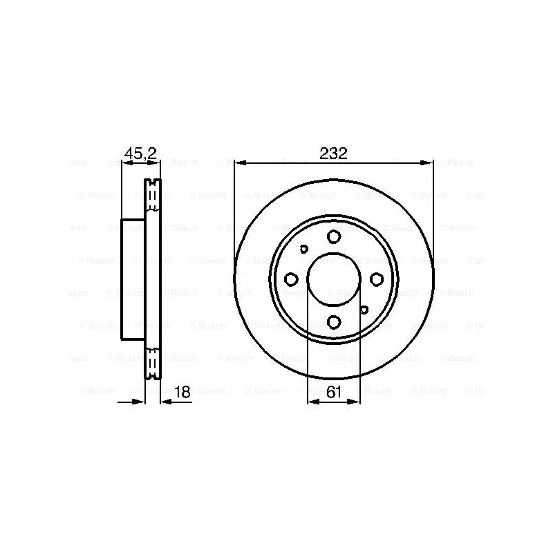 Jeu de 2 disques de frein avant BOSCH 0 986 478 650