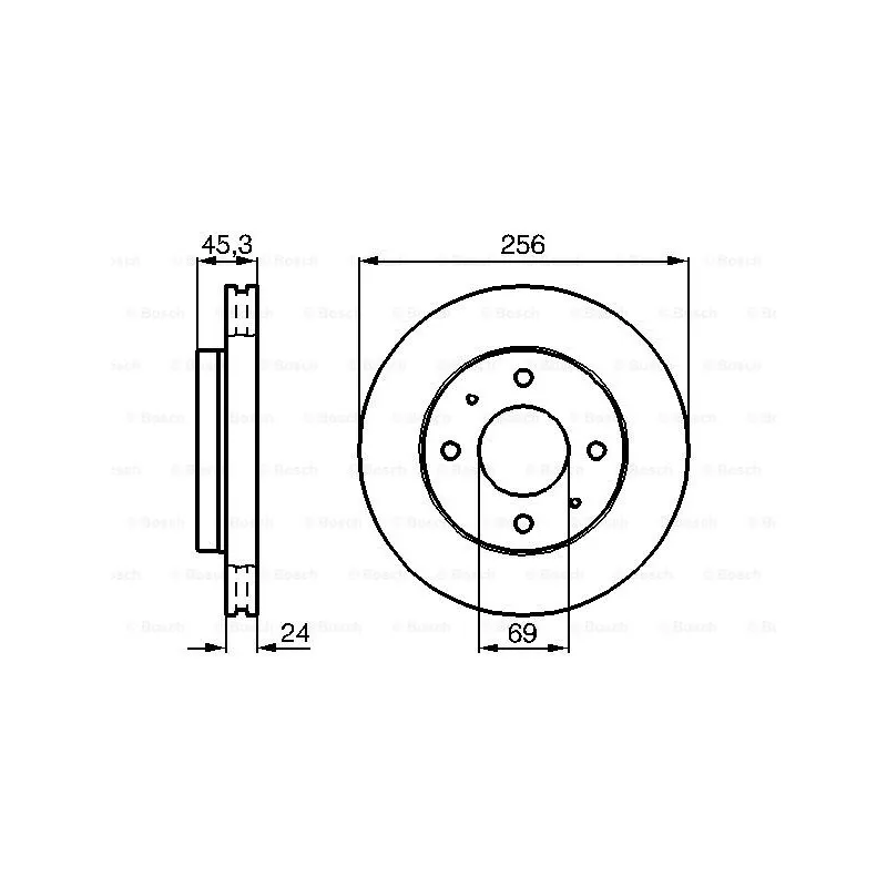 Jeu de 2 disques de frein avant BOSCH 0 986 478 652