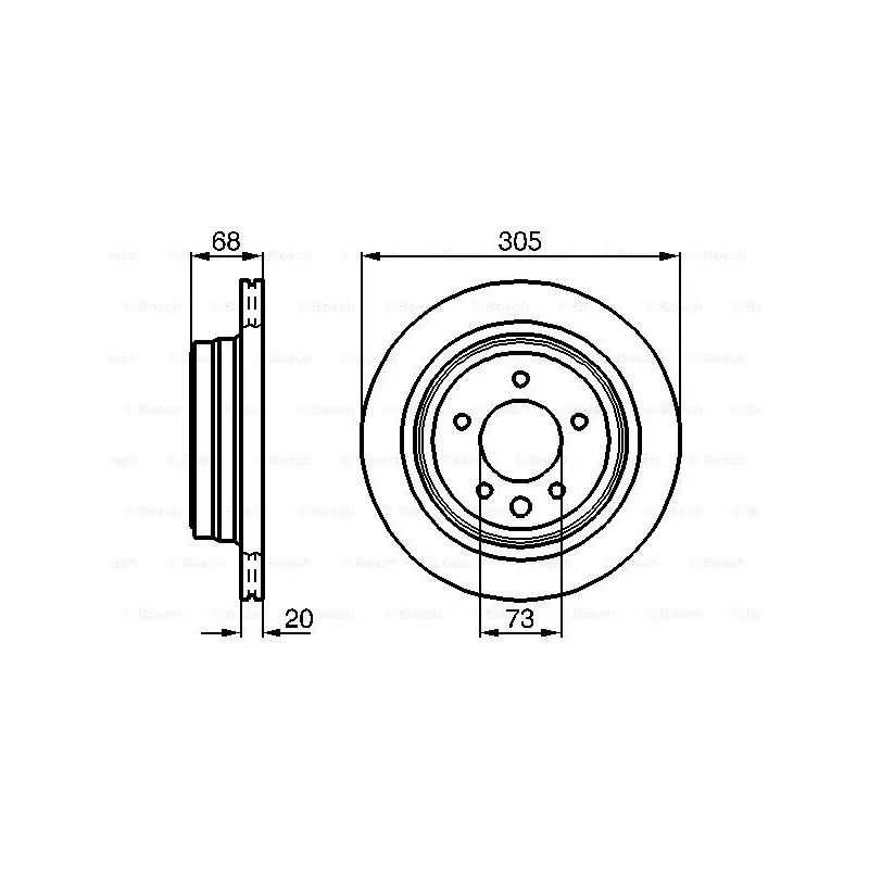 Jeu de 2 disques de frein arrière BOSCH 0 986 478 660