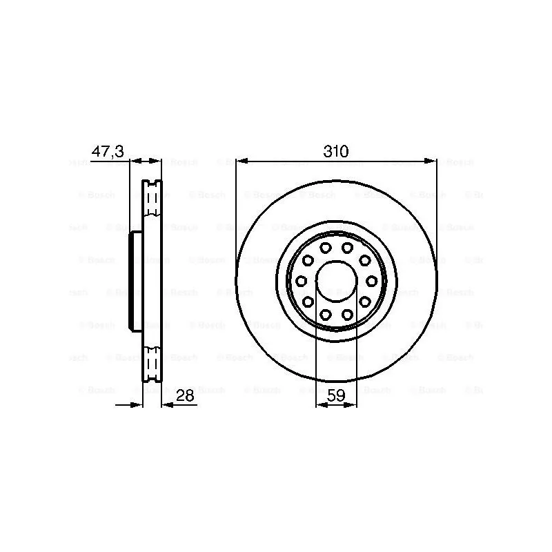 Jeu de 2 disques de frein avant BOSCH 0 986 478 669