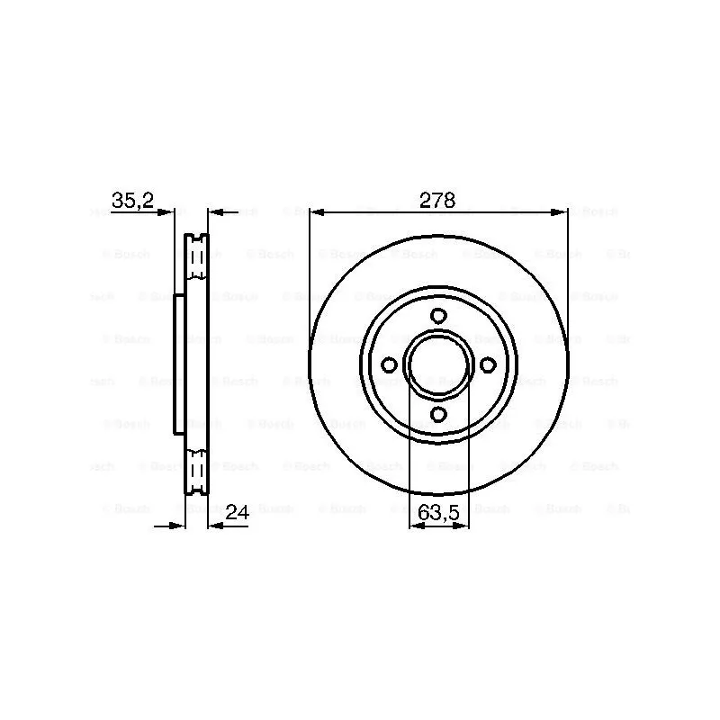 Jeu de 2 disques de frein avant BOSCH 0 986 478 670