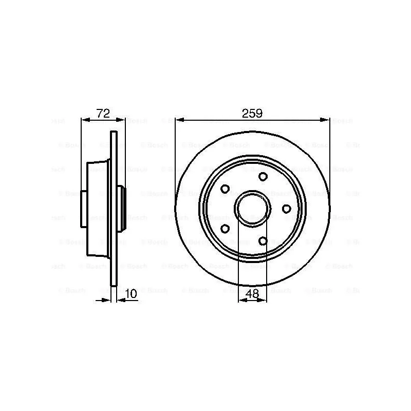 Jeu de 2 disques de frein arrière BOSCH 0 986 478 700