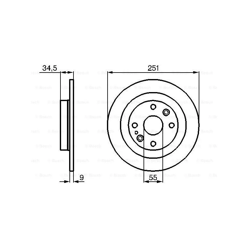 Jeu de 2 disques de frein arrière BOSCH 0 986 478 701