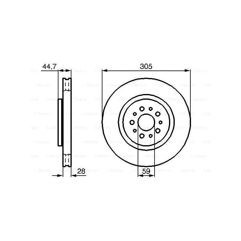 Jeu de 2 disques de frein avant BOSCH 0 986 478 711