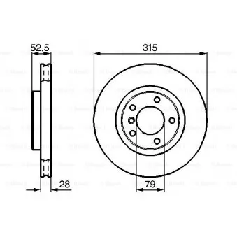 Disque de frein avant gauche BOSCH 0 986 478 748