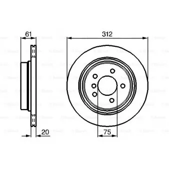 Disque de frein arrière gauche BOSCH 0 986 478 763