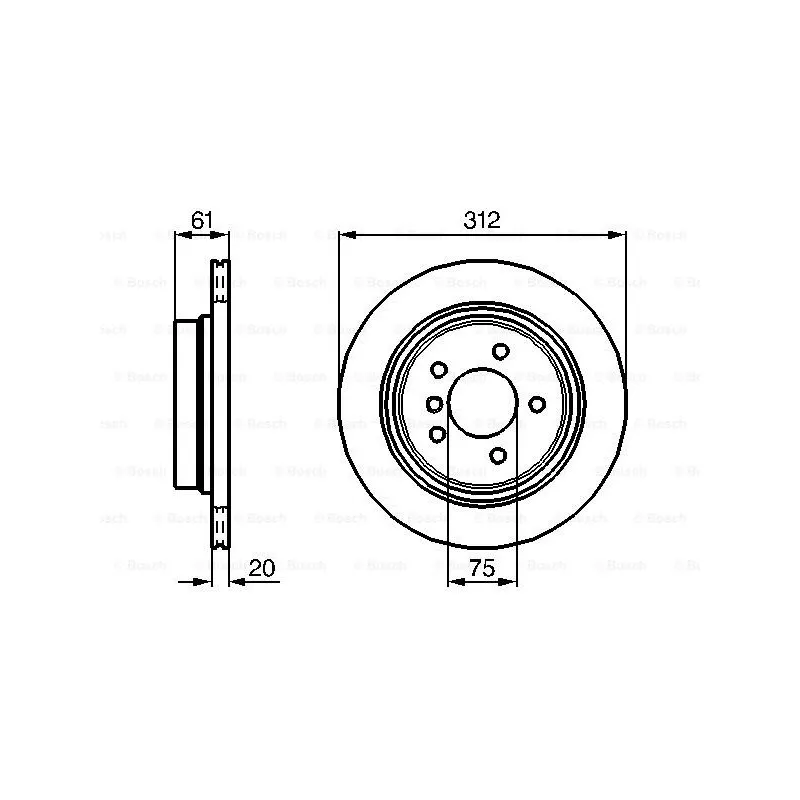 Disque de frein arrière droit BOSCH 0 986 478 768