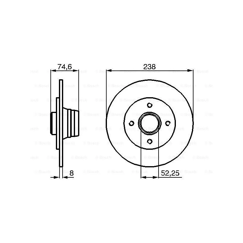 Jeu de 2 disques de frein arrière BOSCH 0 986 478 866