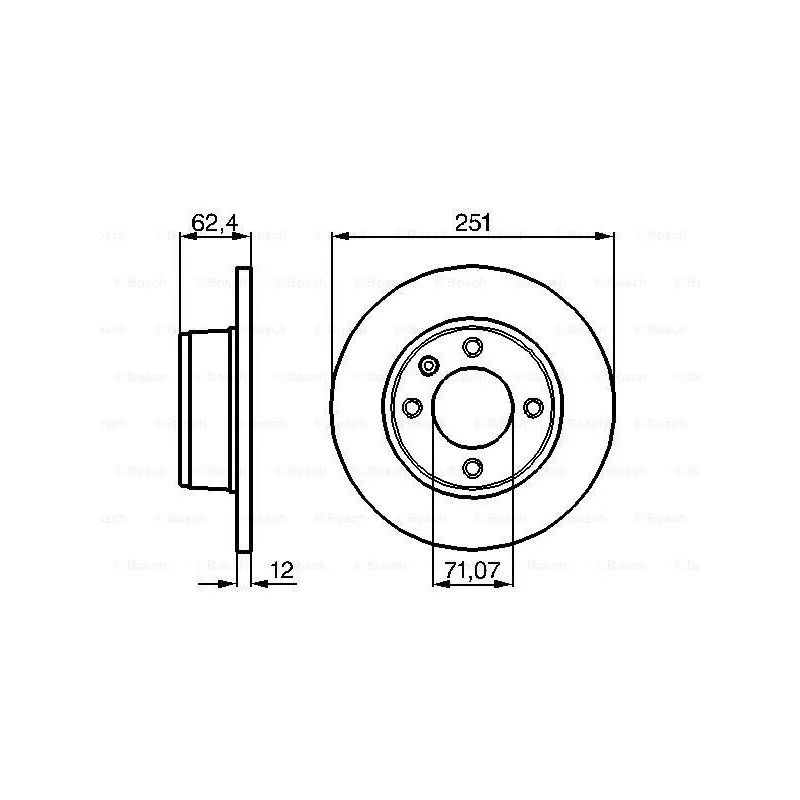 Jeu de 2 disques de frein arrière BOSCH 0 986 478 879