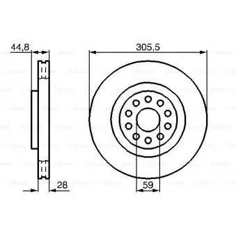Jeu de 2 disques de frein avant BOSCH 0 986 478 963