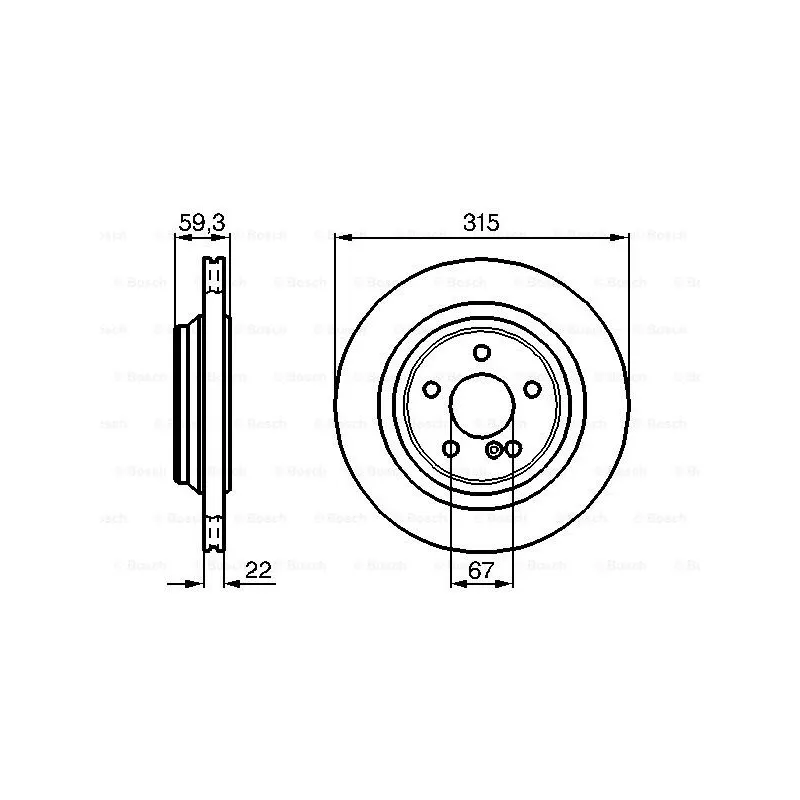 Jeu de 2 disques de frein arrière BOSCH 0 986 478 966