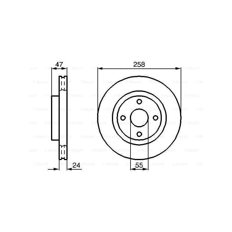 Jeu de 2 disques de frein avant BOSCH 0 986 478 989