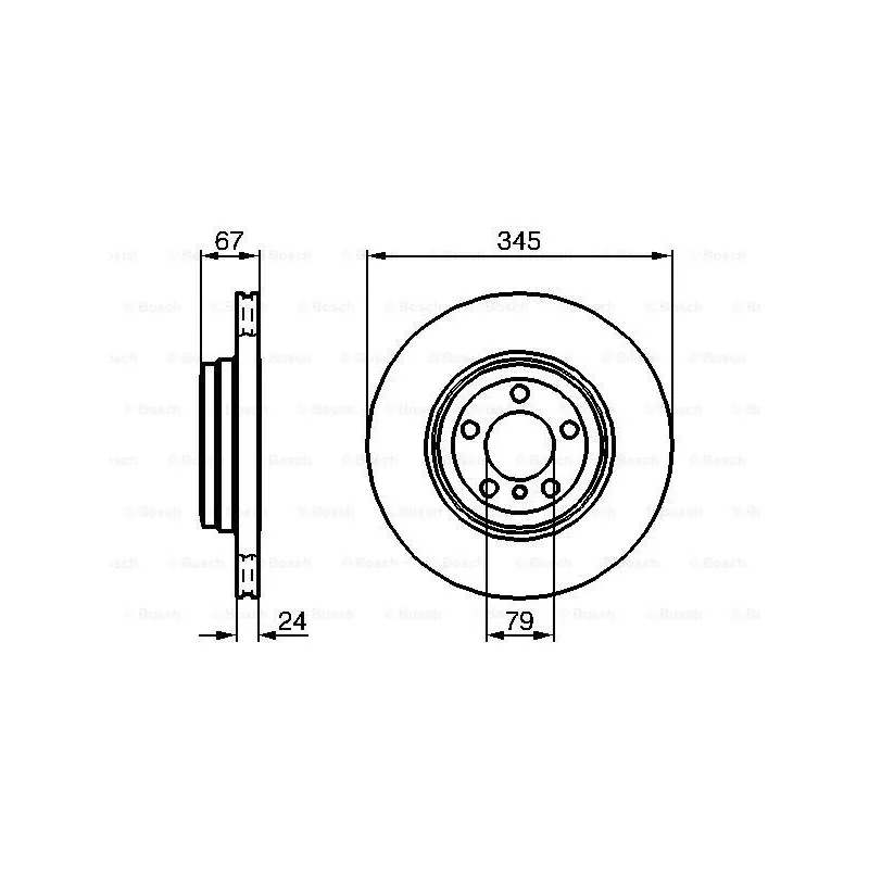 Jeu de 2 disques de frein arrière BOSCH 0 986 479 005
