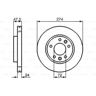 Jeu de 2 disques de frein avant BOSCH 0 986 479 013