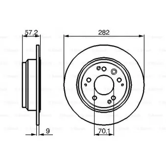 Jeu de 2 disques de frein arrière BOSCH 0 986 479 017