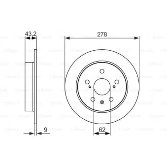 Jeu de 2 disques de frein arrière BOSCH 0 986 479 047