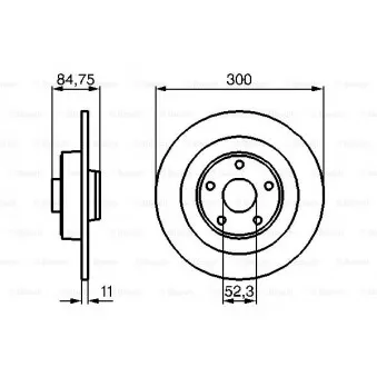 Jeu de 2 disques de frein arrière BOSCH 0 986 479 083