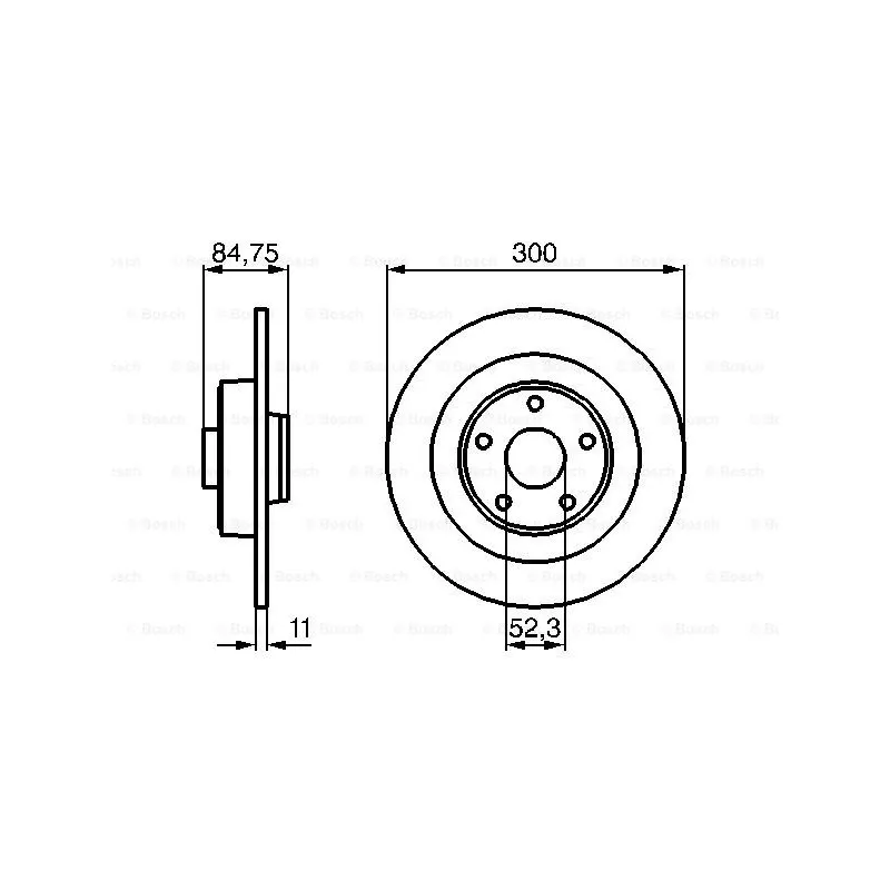 Jeu de 2 disques de frein arrière BOSCH 0 986 479 083