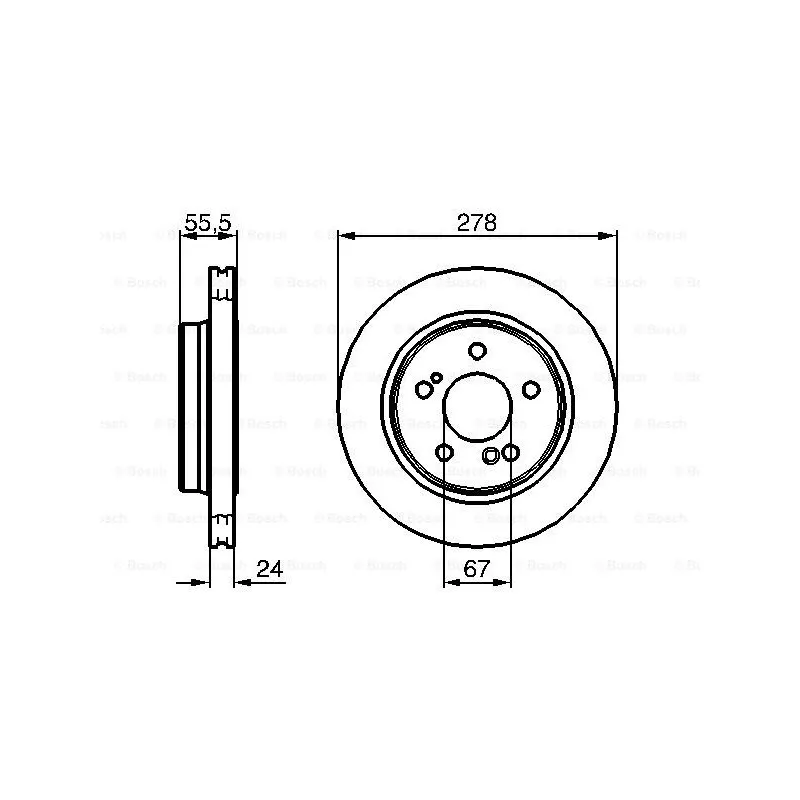 Jeu de 2 disques de frein arrière BOSCH 0 986 479 133