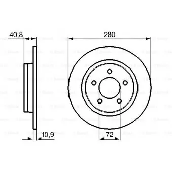 Jeu de 2 disques de frein arrière BOSCH 0 986 479 181