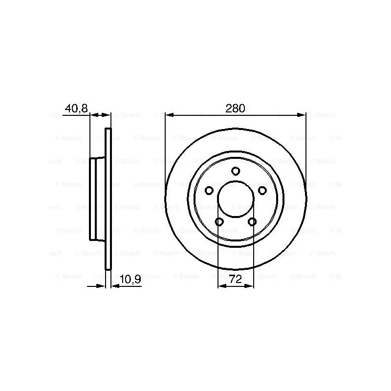 Jeu de 2 disques de frein arrière BOSCH 0 986 479 181