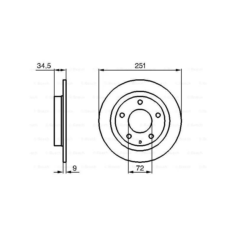 Jeu de 2 disques de frein arrière BOSCH 0 986 479 208