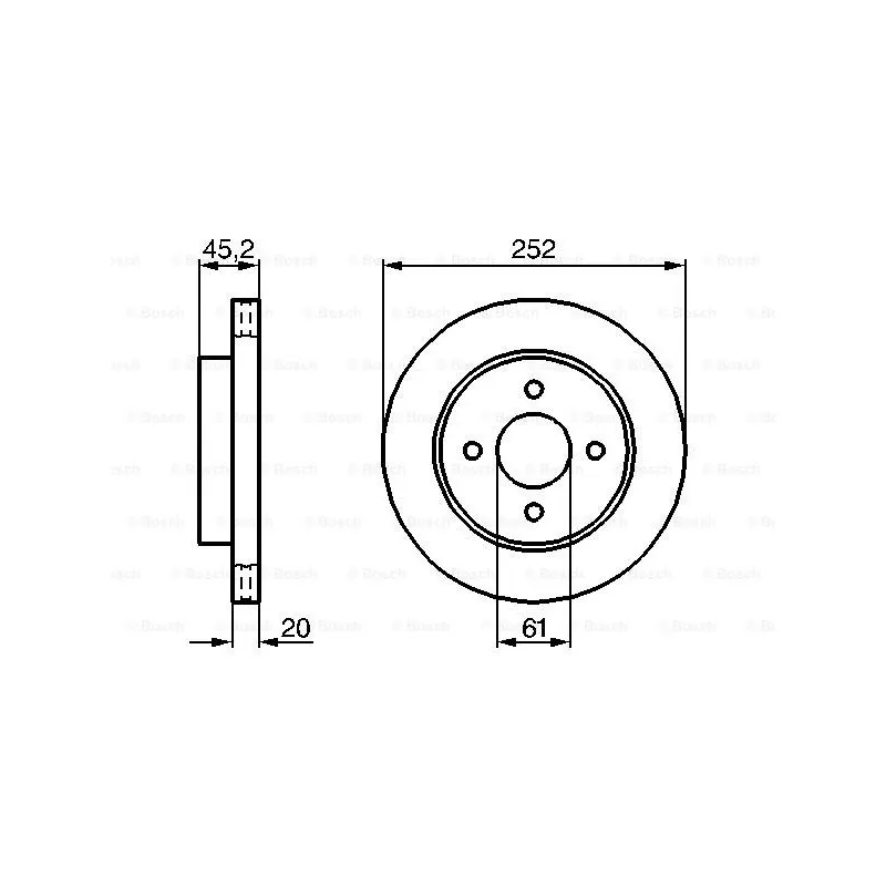 Jeu de 2 disques de frein avant BOSCH 0 986 479 238