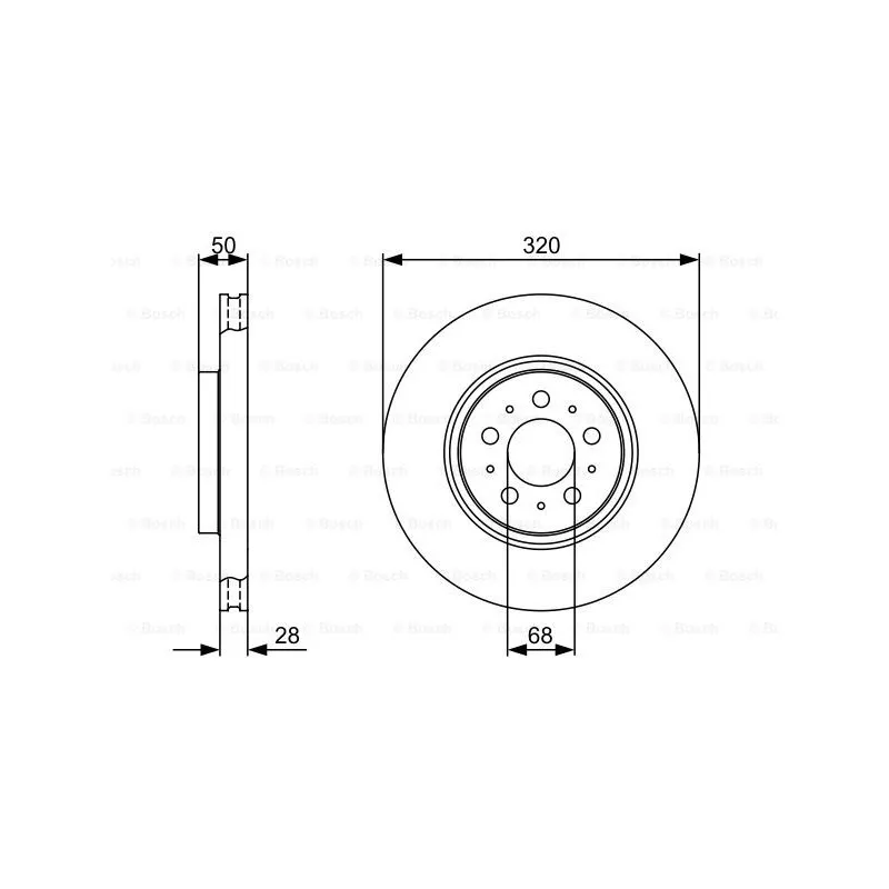 Jeu de 2 disques de frein avant BOSCH 0 986 479 321