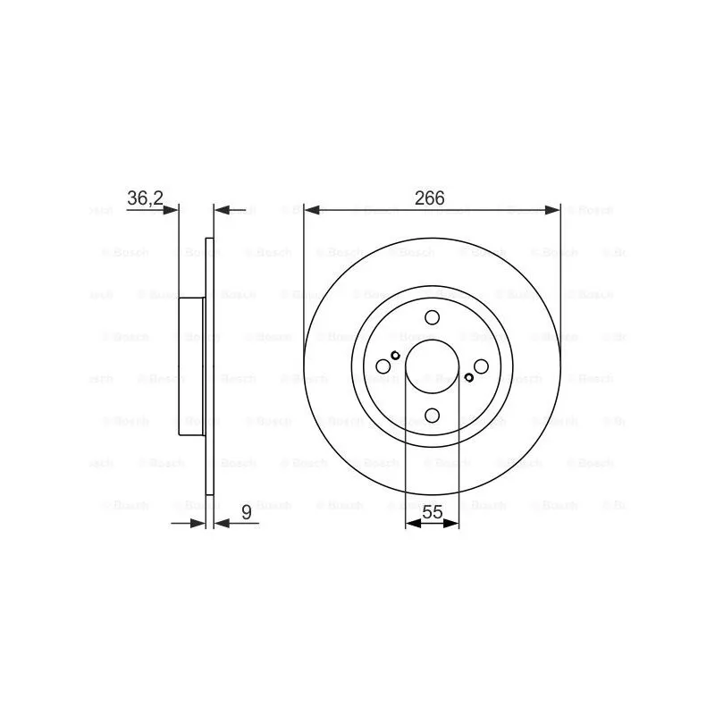 Jeu de 2 disques de frein arrière BOSCH 0 986 479 335